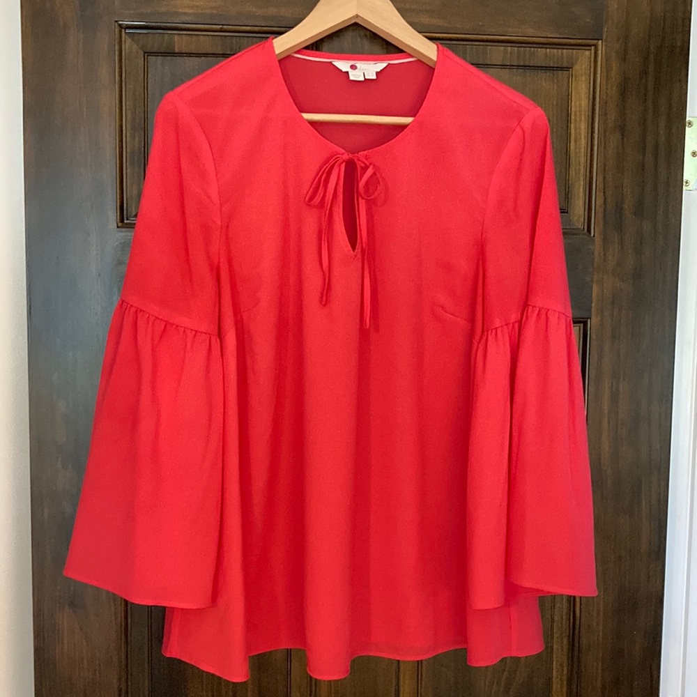 Boden pink blouse with bell sleeves